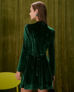 The Green Stand Cut Out Velvet Mini Dress 11 The Green Stand Cut Out Velvet Mini Dress -Deals Dress N Swimwear Store the stand cut out velvet dress dresses qwkjfz