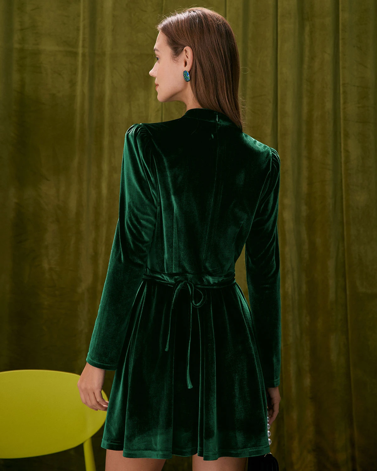 The Green Stand Cut Out Velvet Mini Dress 6 The Green Stand Cut Out Velvet Mini Dress - Image 6