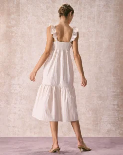 The Yellow V Neck Striped Ruffle Midi Dress 13 The Yellow V Neck Striped Ruffle Midi Dress -Deals Dress N Swimwear Store the striped ruffle tie midi dress dresses u4tkl7