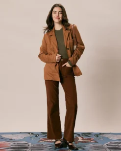 The Brown Lapel Pockets Button Suede Jacket 8 The Brown Lapel Pockets Button Suede Jacket -Deals Dress N Swimwear Store the suede lapel pockets jacket outerwear evfwqb 867811