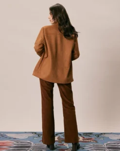 The Brown Lapel Pockets Button Suede Jacket 11 The Brown Lapel Pockets Button Suede Jacket -Deals Dress N Swimwear Store the suede lapel pockets jacket outerwear gyzn5y 185035