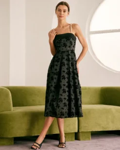 The Black Floral Strapless Midi Dress 11 The Black Floral Strapless Midi Dress -Deals Dress N Swimwear Store the suspender hem dress dresses 10scm1