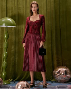 The Red Sweetheart Neck Burnout Blouse -Deals Dress N Swimwear Store the sweetheart neck burnout blouse tops bwalmm