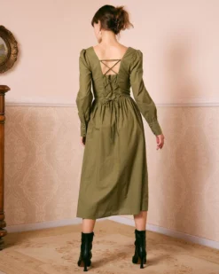 The Green Sweetheart Neck Button Midi Dress 11 The Green Sweetheart Neck Button Midi Dress -Deals Dress N Swimwear Store the sweetheart neck button midi dress dresses k0hpyp