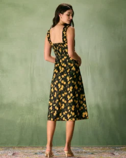The Black Sweetheart Neck Lemon Midi Dress -Deals Dress N Swimwear Store the sweetheart neck lemon midi dress dresses xxtuw2