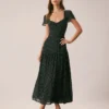 The Black Sweetheart Neck Polka Dot Maxi Dress