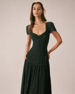 The Black Sweetheart Neck Polka Dot Maxi Dress 10 The Black Sweetheart Neck Polka Dot Maxi Dress -Deals Dress N Swimwear Store the sweetheart neck polka dot dress dresses wog8y5