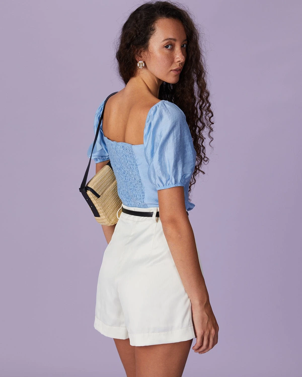 The Blue Sweetheart Neck Puff Sleeve Blouse 4 The Blue Sweetheart Neck Puff Sleeve Blouse - Image 4