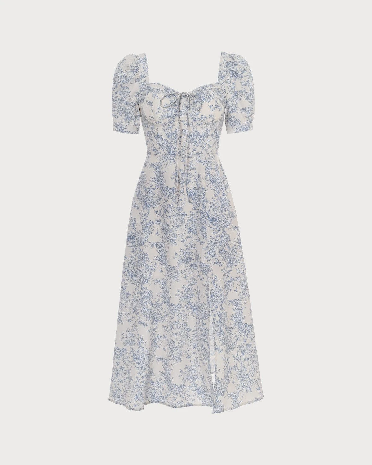 The Blue Sweetheart Neck Puff Sleeve Floral Midi Dress 7 The Blue Sweetheart Neck Puff Sleeve Floral Midi Dress - Image 7