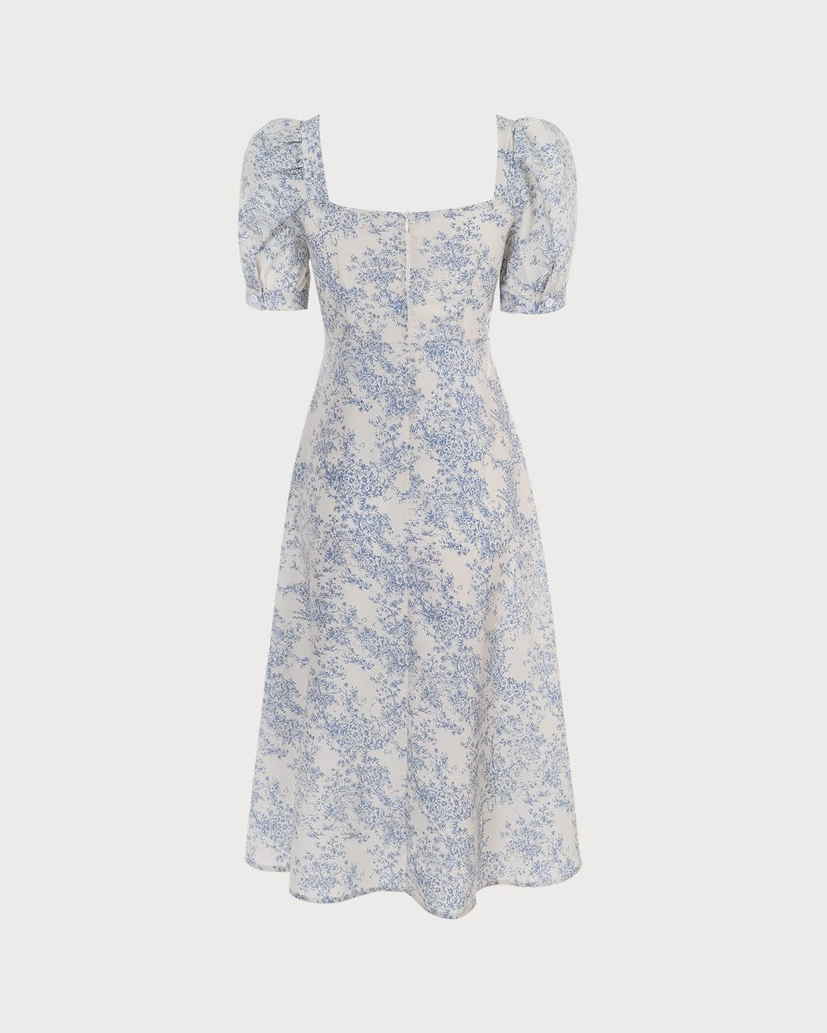 The Blue Sweetheart Neck Puff Sleeve Floral Midi Dress 8 The Blue Sweetheart Neck Puff Sleeve Floral Midi Dress - Image 8