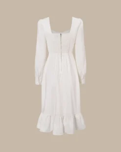 The White Sweetheart Neck Split Midi Dress -Deals Dress N Swimwear Store the sweetheart neck split hem dress dresses 4i8oue