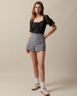 The Black Sweetheart Neck Puff Sleeve Sheer Blouse -Deals Dress N Swimwear Store the sweetheart neck tie font blouse tops 2aticg 399559