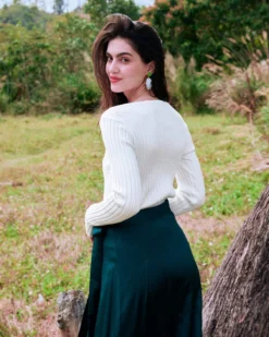 The White V Neck Teardrop Ribbed Knit Top 8 The White V Neck Teardrop Ribbed Knit Top -Deals Dress N Swimwear Store the teardrop knit top tops yrzfi6