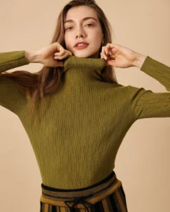 The Solid Textured Turtleneck Knitted Top 17 The Solid Textured Turtleneck Knitted Top -Deals Dress N Swimwear Store the textured turtleneck knit top green tops v0lllh 87f20feb 5724 41e4 8c3a 1d19aa5b8713