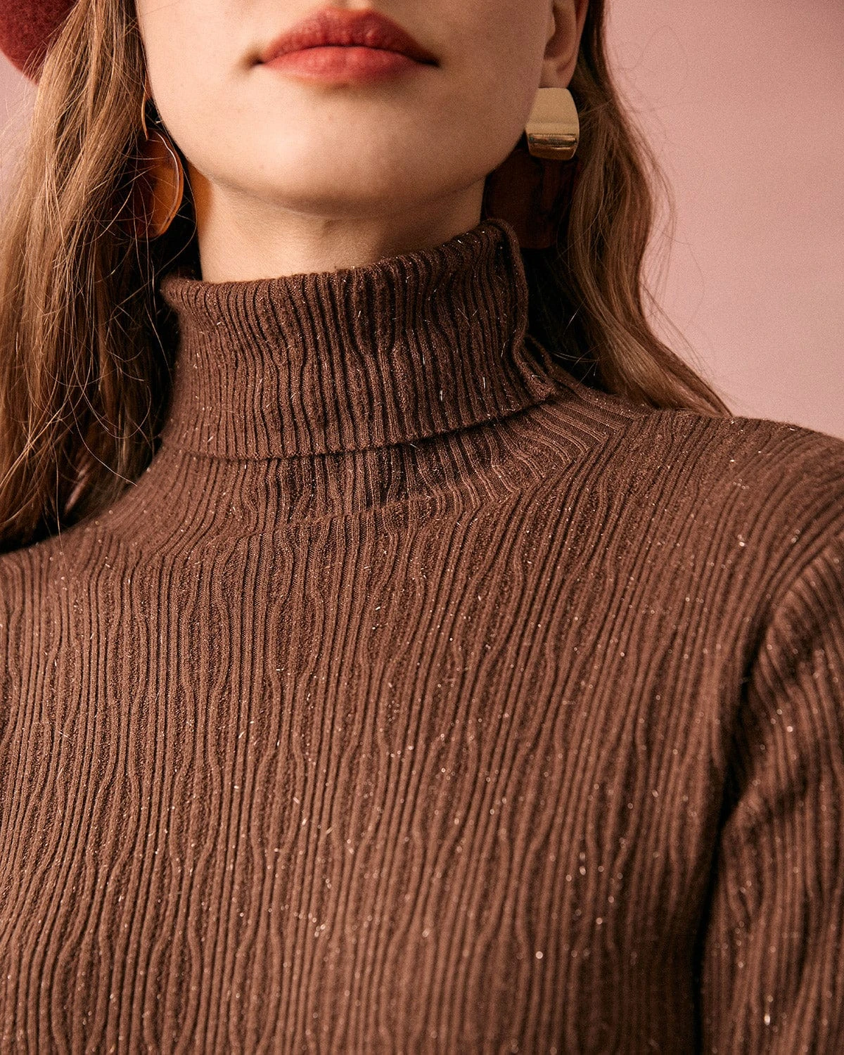 The Solid Textured Turtleneck Knitted Top 2 The Solid Textured Turtleneck Knitted Top - Image 2