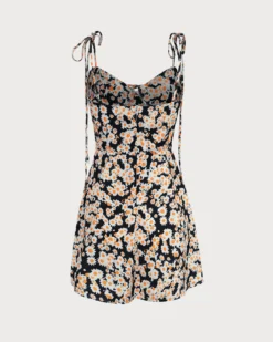 The Black Ruched Daisy Slip Mini Dress -Deals Dress N Swimwear Store the tie ruched daisy dress dresses d1zj5h