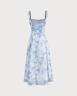 The Blue Square Neck Floral Ruched Midi Dress 13 The Blue Square Neck Floral Ruched Midi Dress -Deals Dress N Swimwear Store the tie ruched floral dress dresses pyjqfd 371595