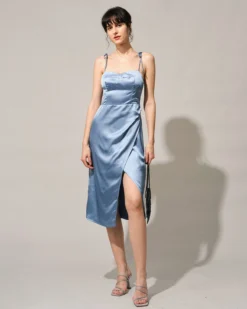 The Solid Sweetheart Neck Tie Shoulder Slit Midi Dress -Deals Dress N Swimwear Store the tie shoulder slit midi dress dresses syjbsy a739a91b 09e3 452c a1a3 8bf4036e4694