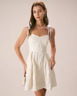 The Off White Jacquard Tie Strap Mini Dress 11 The Off White Jacquard Tie Strap Mini Dress -Deals Dress N Swimwear Store the tie strap jacquard mini dress dresses dctdsf