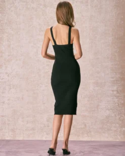 The Black V Neck Bodycon Knit Midi Dress 9 The Black V Neck Bodycon Knit Midi Dress -Deals Dress N Swimwear Store the v neck bodycon sweater dress dresses wamr0x