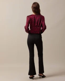 The Red V Neck Heart Print Crop Blouse -Deals Dress N Swimwear Store the v neck heart print blouse tops nahcdj 916208