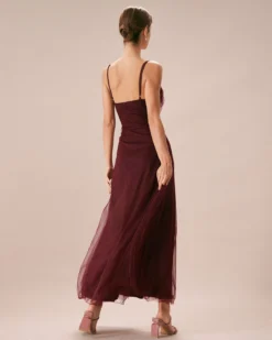The Wine Red V Neck Mesh Wrap Maxi Dress -Deals Dress N Swimwear Store the v neck mesh wrap dress dresses p7dhtw