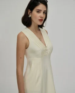 The Yellow V Neck Sleeveless Midi Dress -Deals Dress N Swimwear Store the v neck sleeveless midi dress dresses udpn5g