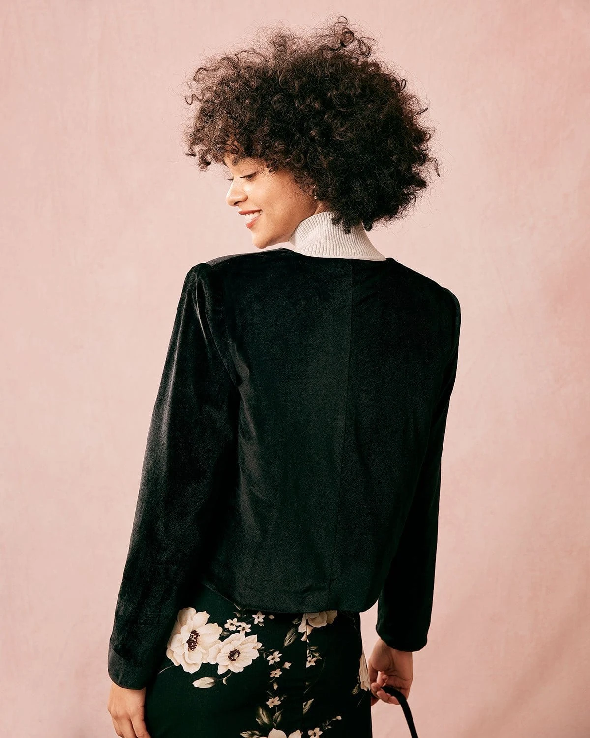 The Black Crew Neck Velvet Jacket 5 The Black Crew Neck Velvet Jacket - Image 5