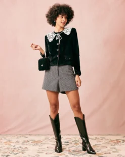 The Black Crew Neck Velvet Jacket 8 The Black Crew Neck Velvet Jacket -Deals Dress N Swimwear Store the velvet patchwork lace jacket outerwear vvraxd 490249