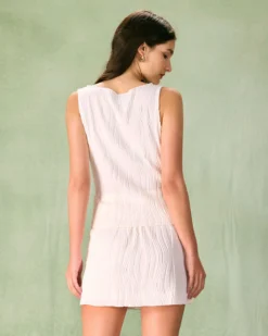 The White Water Ripple Textured High Waisted Mini Skirt -Deals Dress N Swimwear Store the water ripple textured mini skirt bottoms h5k0nk