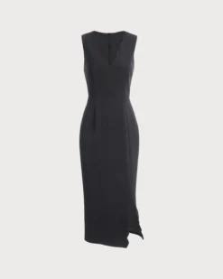 The Solid Sleeveless Bodycon Midi Dress 13 The Solid Sleeveless Bodycon Midi Dress -Deals Dress N Swimwear Store the wave trim midi dress black dresses eck2ud