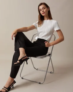 The Solid Boat Neck Water Ripple Textured Tee 8 The Solid Boat Neck Water Ripple Textured Tee -Deals Dress N Swimwear Store the white boat neck wave textured tee tops zt8rhy 461890