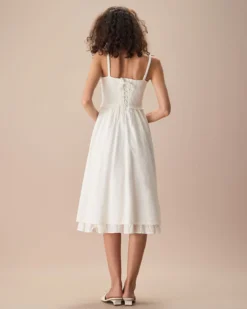 The White Ruched Slip Cotton Midi Dress -Deals Dress N Swimwear Store the white criss cross back midi dress dresses vhrnob