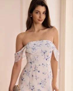 The White Floral Slit Strapless Maxi Dress -Deals Dress N Swimwear Store the white floral slit strapless maxi dress dresses zd0yle