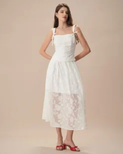 The White Jacquard Midi Skirt -Deals Dress N Swimwear Store the white jacquard mide skirt bottoms pjgbdk