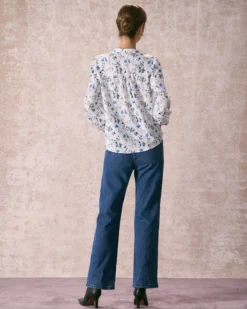 The White Mock Neck Leaf Print Button Shirt -Deals Dress N Swimwear Store the white mock neck leaf print shirt tops vxlfzz