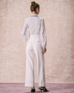 The White Mock Neck Polka Dot Ruffle Blouse 11 The White Mock Neck Polka Dot Ruffle Blouse -Deals Dress N Swimwear Store the white mock neck polka dot blouse tops nlbd5w