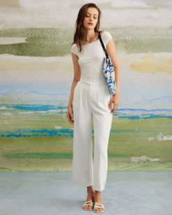 The White Off The Shoulder Ribbed Knit Tee -Deals Dress N Swimwear Store the white off the shoulder solid knit tee tops lupraz 913282