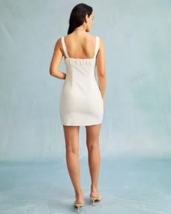 The White Sweetheart Neck Sling Bodycon Mini Dress -Deals Dress N Swimwear Store the white ruched mini dress dresses wymavc 873914