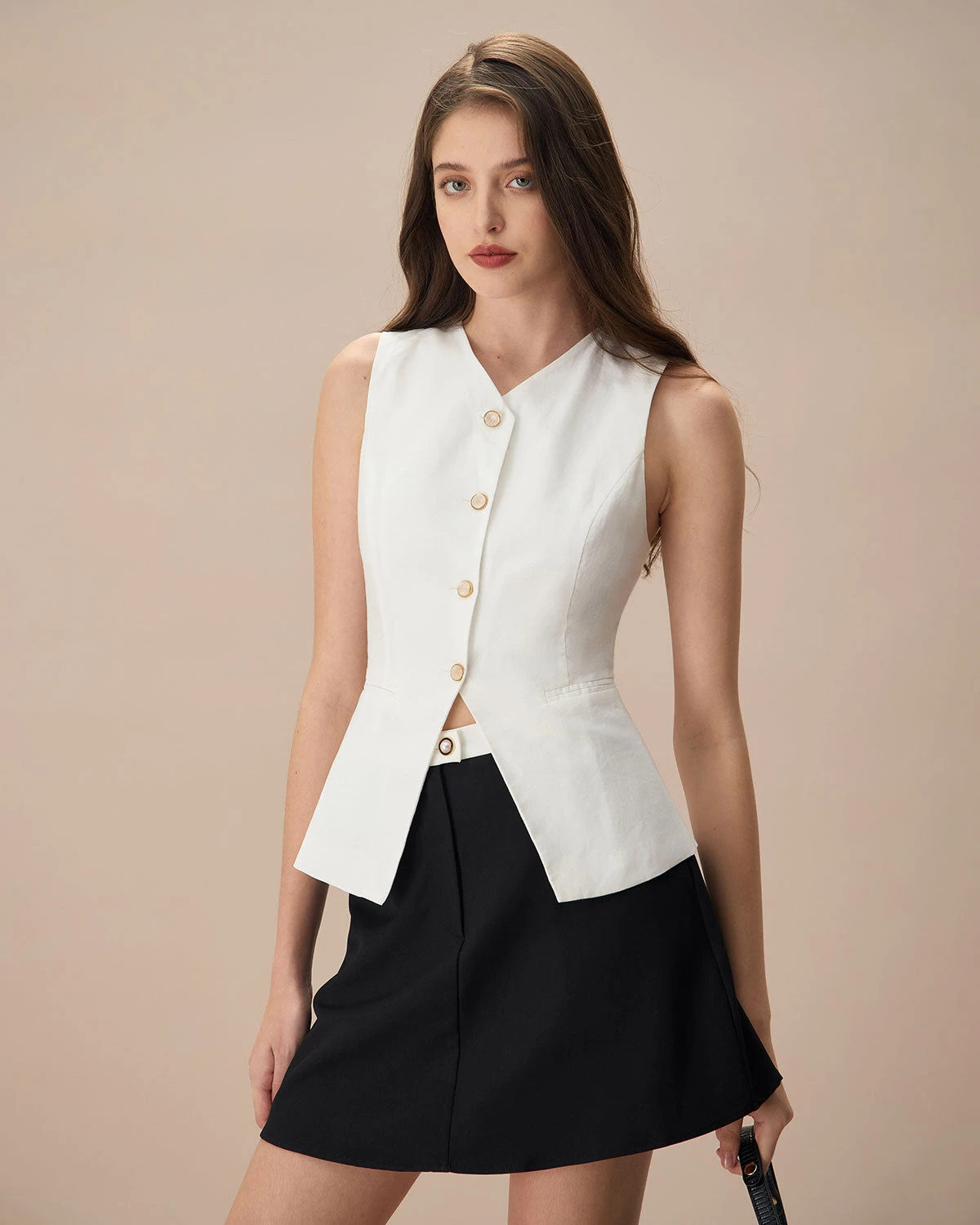 The White Single-breasted Cotton Vest 1 The White Single-breasted Cotton Vest