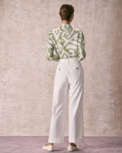 The White High Waisted Button Straight Pants 9 The White High Waisted Button Straight Pants -Deals Dress N Swimwear Store the white solid straight pants bottoms auk0on