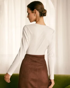 The White Square Neck Lace Trim Knit Top -Deals Dress N Swimwear Store the white square neck lace knit top tops 3psjq8