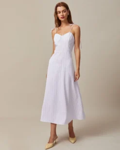 The White Striped Tie Shoulder Maxi Dress 7 The White Striped Tie Shoulder Maxi Dress -Deals Dress N Swimwear Store the white striped tie shoulder dress dresses ml7tbk 529228