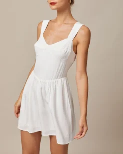 The White Sweetheart Neck A-line Mini Dress -Deals Dress N Swimwear Store the white sweetheart neck solid mini dress dresses uta9vd 171752