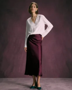 The White V Neck Lace Trim Pearls Blouse -Deals Dress N Swimwear Store the white v neck pearls blouse tops v3xza3