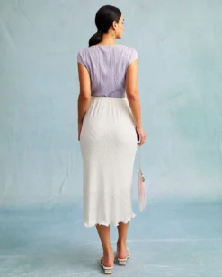 The White Water Ripple Textured Hem Midi Skirt 8 The White Water Ripple Textured Hem Midi Skirt -Deals Dress N Swimwear Store the white wave hem midi skirt bottoms k8eiuo 120358