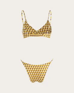 The Yellow Geometric Print Twisted Bikini Set 11 The Yellow Geometric Print Twisted Bikini Set -Deals Dress N Swimwear Store the yellow ceometric print bikini set bikinis mcojnf 130480