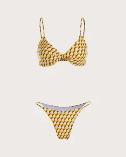 The Yellow Geometric Print Twisted Bikini Set 10 The Yellow Geometric Print Twisted Bikini Set -Deals Dress N Swimwear Store the yellow ceometric print bikini set yellow bikinis kxkyf3 535702