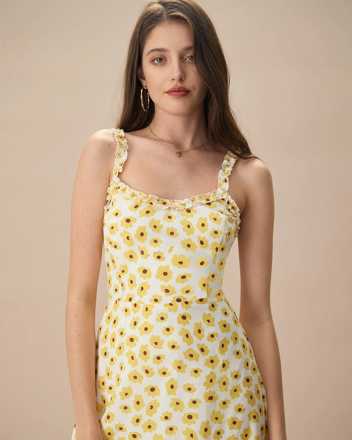 The Yellow Daisy Ruffle Slip Midi Dress 3 The Yellow Daisy Ruffle Slip Midi Dress - Image 3