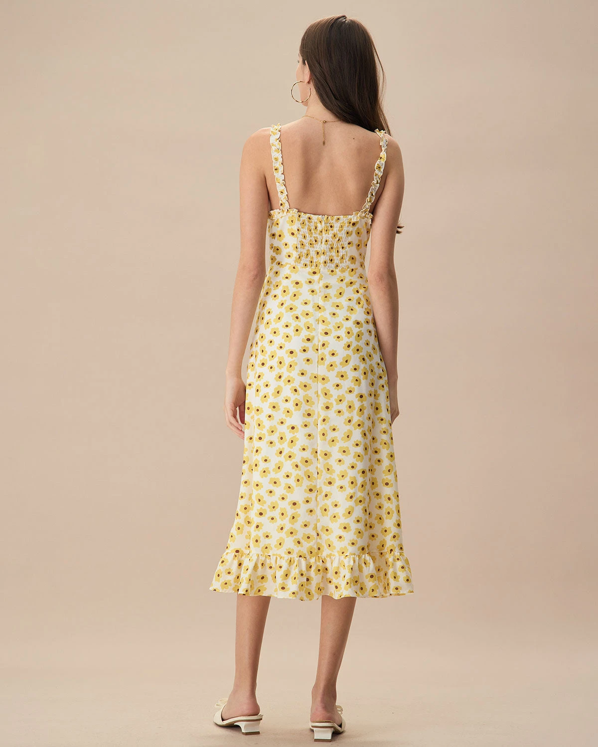 The Yellow Daisy Ruffle Slip Midi Dress 4 The Yellow Daisy Ruffle Slip Midi Dress - Image 4
